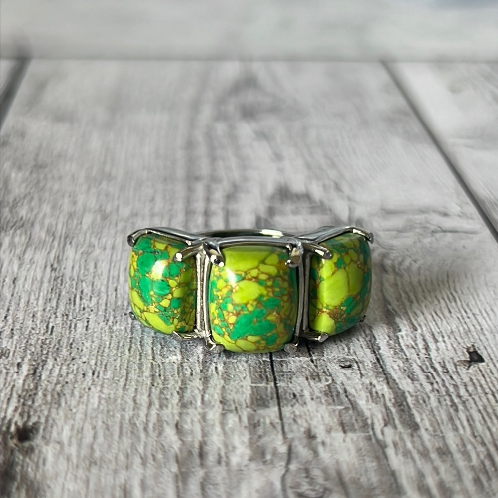 Green Turquoise Silver Ring
